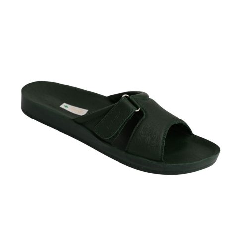 Atviros odinės šlepetės moterims Dr.Luigi žalios spalvos